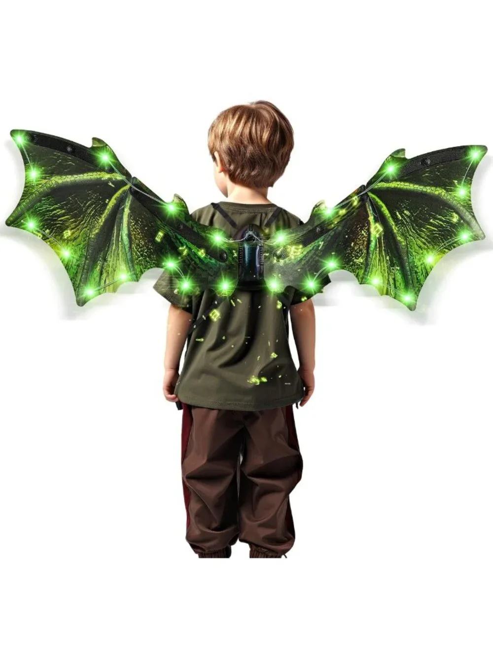 LED Light-Up Dinosaur Wings Costume for Kids - Halloween Dress-Up & Party Gift